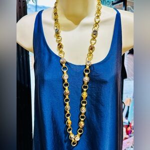 TOVA Crystal & Metallics Long Necklace